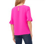 Women's Ruffled-Cuff 3/4-Sleeve Crew Neck Blouse