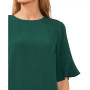 Women's Ruffled-Cuff 3/4-Sleeve Crew Neck Blouse
