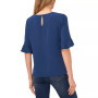 Women's Ruffled-Cuff 3/4-Sleeve Crew Neck Blouse