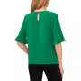 Women's Ruffled-Cuff 3/4-Sleeve Crew Neck Blouse