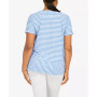 Women's Classics Stripe Texture Knit Short Sleeve Top with Necklace