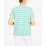 Women's Classics Stripe Texture Knit Short Sleeve Top with Necklace