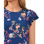Women's Double-Ruffle Short-Sleeve Floral-Print Top