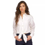Women's Poplin Tie-Front Button-Down Cotton Shirt, Regular & Petite