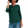 Petite Pima Cotton Button-Shoulder Top, Created for Macy's