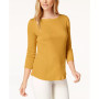 Petite Pima Cotton Button-Shoulder Top, Created for Macy's