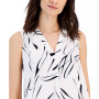 Women's Printed Satin Sleeveless V-Neck Top, Created for Macy's