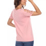 Women's Keyhole Neck Cutout Short Sleeve Top