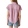 Women's Striped Short-Sleeve Button-Up Shirt