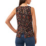 Women's Floral-Print Keyhole Sleeveless Top