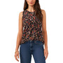 Women's Floral-Print Keyhole Sleeveless Top