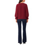 Women's Solid-Color V-Neck Blouson-Sleeve Top