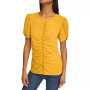 Women's Solid Ruched-Front Top