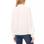 Women's Ruffled V-Neck Button-Front Long-Sleeve Top