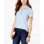 Women's Solid Short-Sleeve Polo Top