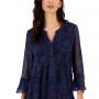 Women's Paisley Ruffle-Sleeve Top, Created for Macy's