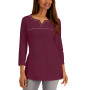 Cotton Studded Split-Neck Top, Created for Macy's