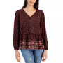 Women's Printed Gauze Long-Sleeve Peasant Top, Created for Macy's