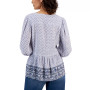 Women's Printed Gauze Long-Sleeve Peasant Top, Created for Macy's