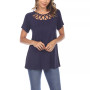 Women's Crisscross Cutout Short Sleeve Top