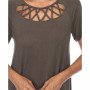 Women's Crisscross Cutout Short Sleeve Top