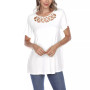 Women's Crisscross Cutout Short Sleeve Top