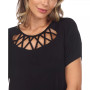Women's Crisscross Cutout Short Sleeve Top