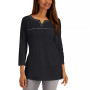 Petite Cotton Studded 3/4-Sleeve Tunic, Created for Macy's