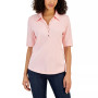 Women's Cotton Woven Half-Button Top, Created for Macy's