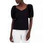 Women's Serenity Knit Puff-Sleeve Sweetheart Top