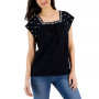 Women's Embroidered Square-Neck Top, Created for Macy's