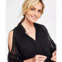 Women's Crinkle Chiffon Cold-Shoulder Blouse, Created for Macy's