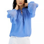 Women's Crinkle Chiffon Cold-Shoulder Blouse, Created for Macy's