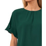 Women's Short Sleeve Drop-Shoulder Wide Scoop-Neck Blouse