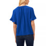 Women's Short Sleeve Drop-Shoulder Wide Scoop-Neck Blouse
