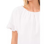 Women's Short Sleeve Drop-Shoulder Wide Scoop-Neck Blouse