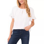 Women's Short Sleeve Drop-Shoulder Wide Scoop-Neck Blouse