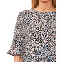 Women's Animal Printed Short-Ruffled-Sleeve Top