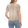 Women's Floral Flutter-Sleeve Tie-Neck Blouse