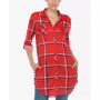 Women's Plaid Tunic Top Shirt