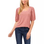 Women's Short Puff-Sleeve Square Neck Knit Top