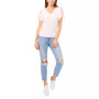 Women's Flutter Short Sleeve V-Neck Knit Top