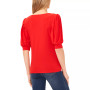 Women's Elbow-Sleeve Scoop-Neck Shirred Knit Top
