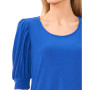 Women's Elbow-Sleeve Scoop-Neck Shirred Knit Top