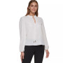 Women's Mock-Turtleneck Tie Long-Sleeve Top
