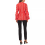 Women's Striped Tiered-Sleeve Tie-Front Blouse