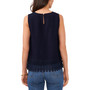 Women's Solid-Color Lace-Hem Tank Top