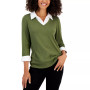 Cotton Layered-Look Woven Top, Created for Macy's
