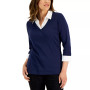 Cotton Layered-Look Woven Top, Created for Macy's