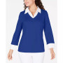 Cotton Layered-Look Woven Top, Created for Macy's